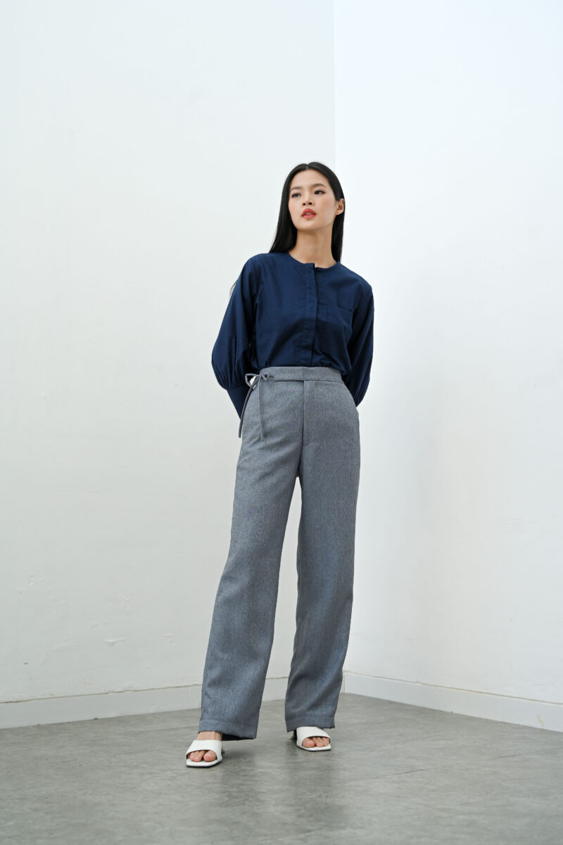 Light Grey Ilena Women Solid Pant