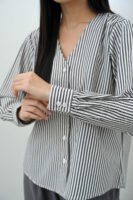 Black Kiya Stripe Shirt