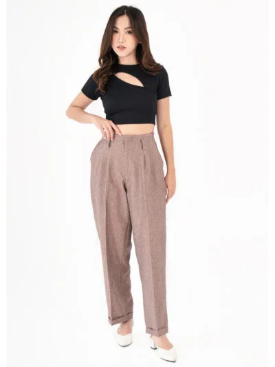 Brown Naomi Solid Pant