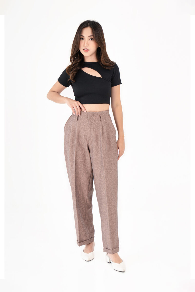 Brown Naomi Solid Pant