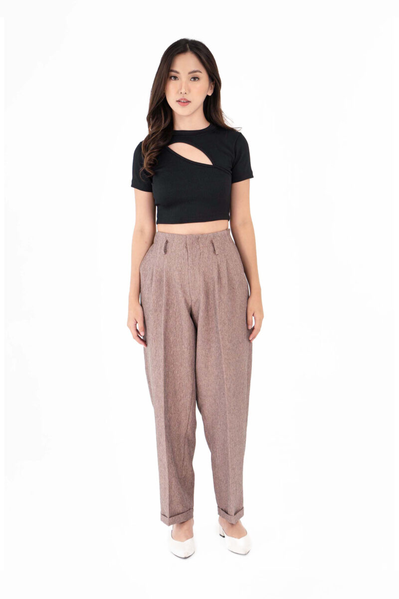 Brown Naomi Solid Pant