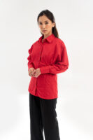 Red Amelia Poplin Shirt
