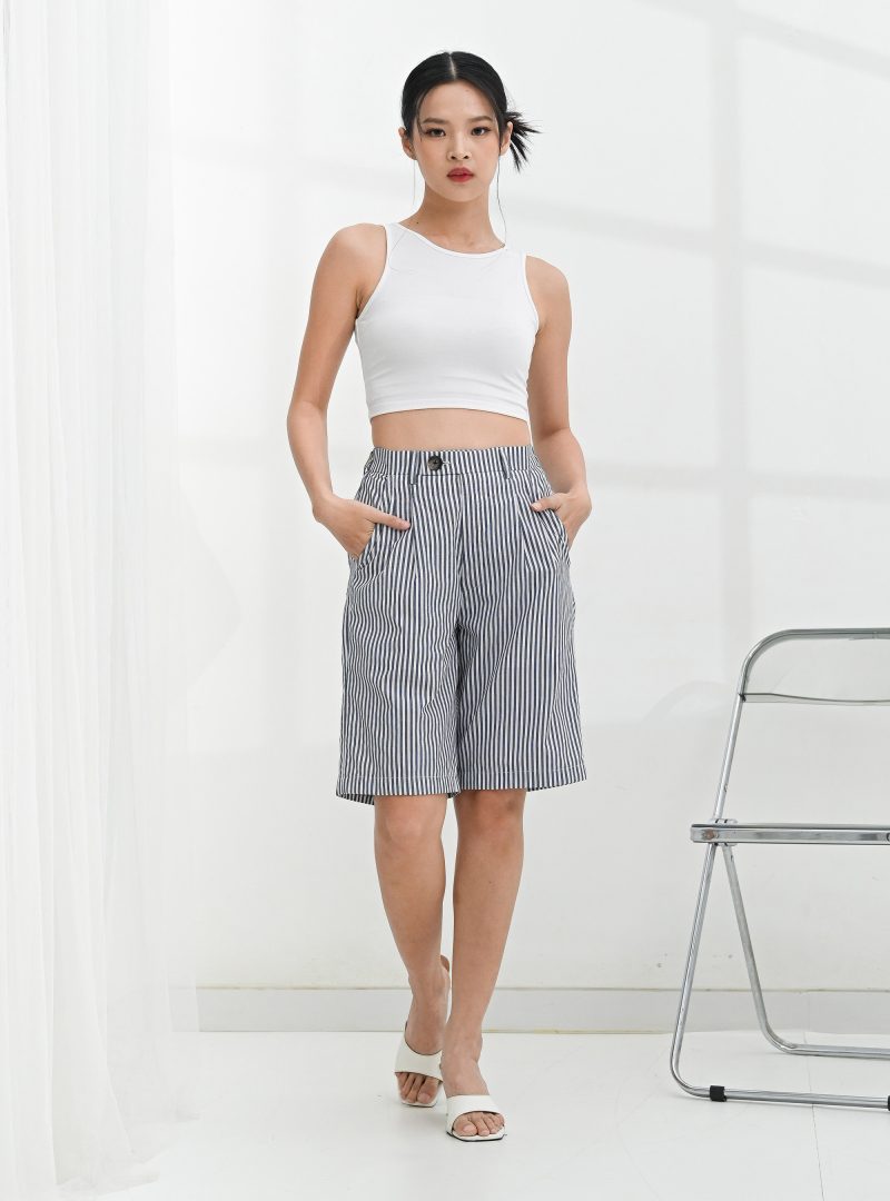 Navy Short Lily Stripe Pant