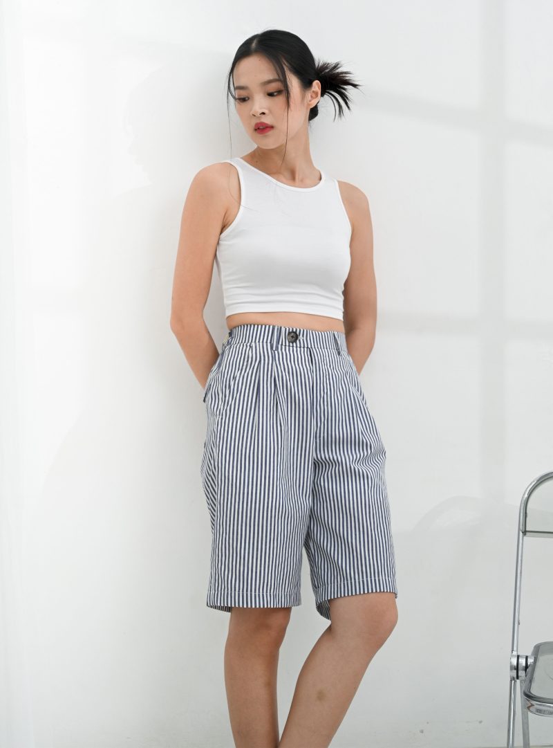 Navy Short Lily Stripe Pant