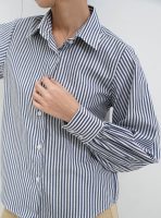 Navy Rose Stripe Shirt