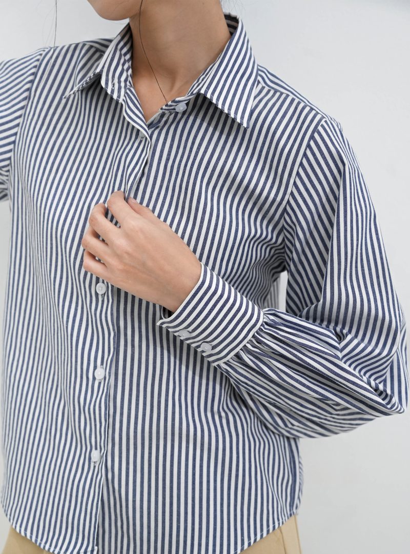 Navy Rose Stripe Shirt