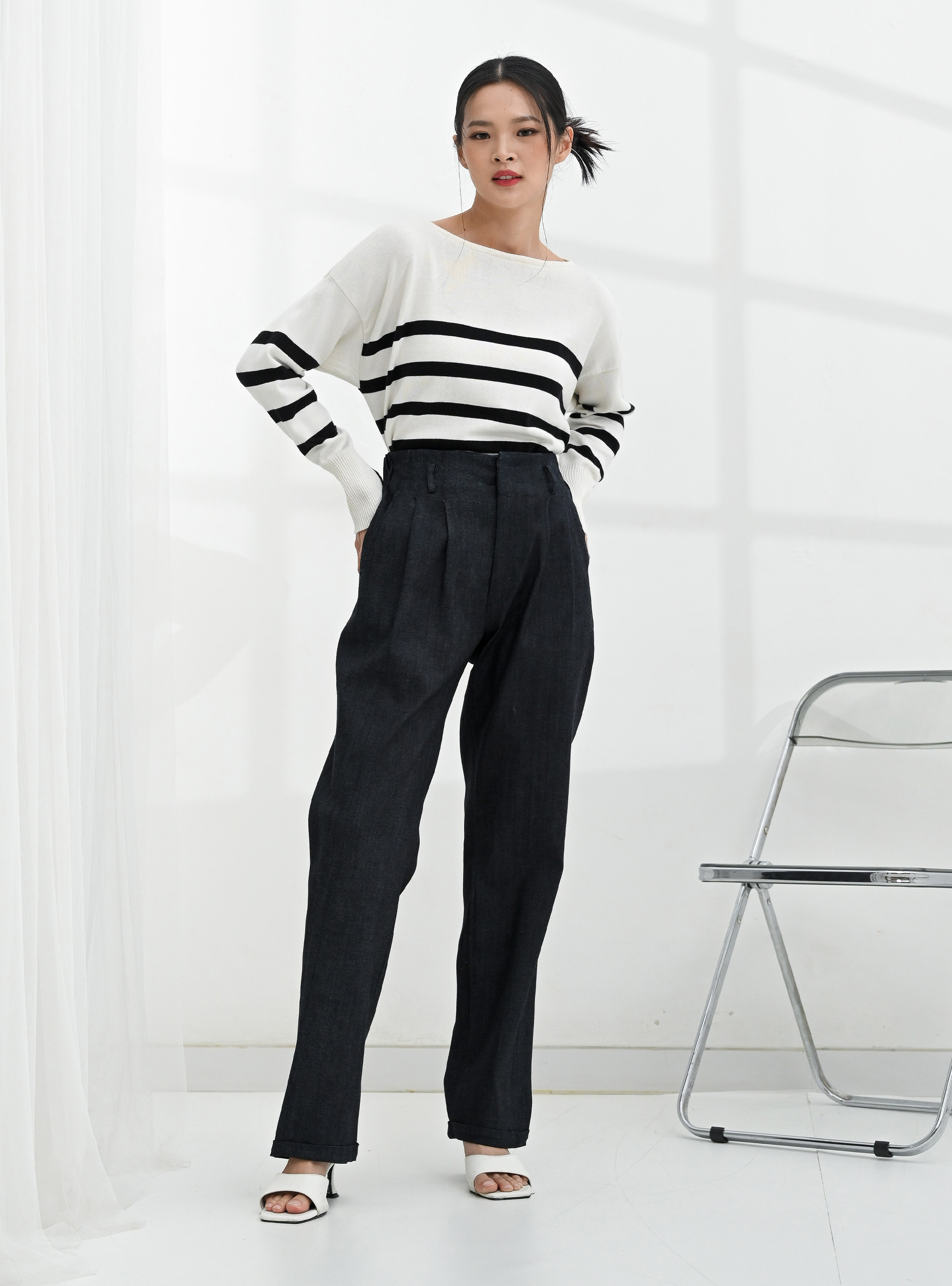 Navy Naomi Denim Pant