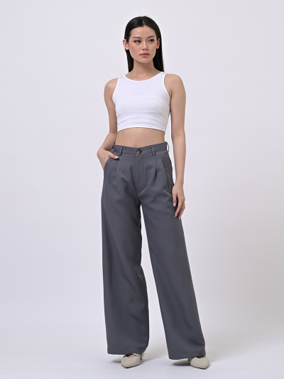 Grey Loose Highwaist City Pant