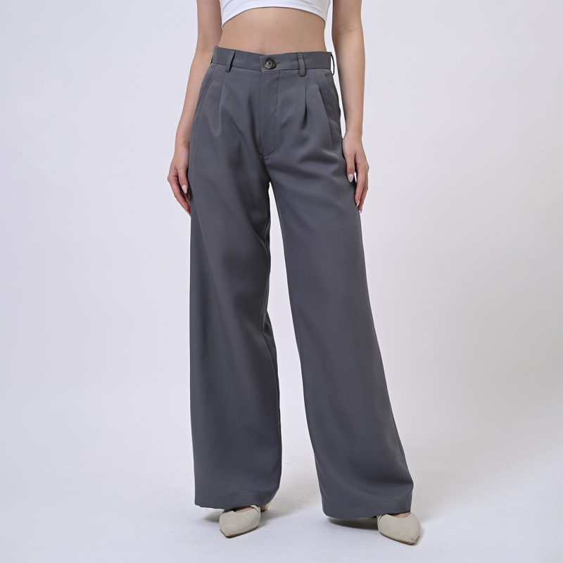 Grey Loose Highwaist City Pant