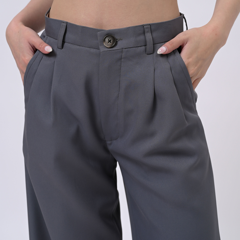 Grey Loose Highwaist City Pant