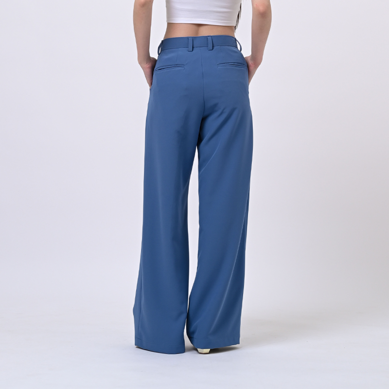 Blue Loose Highwaist City Pant