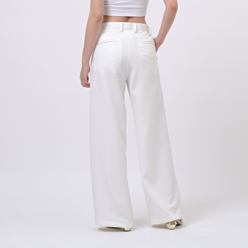 White Loose Highwaist City Pant