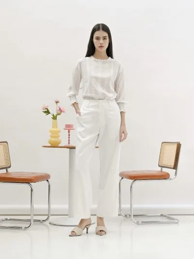 Femmi White Sonya Pant